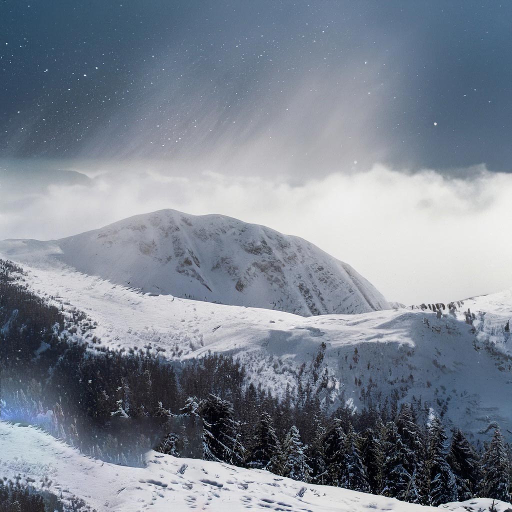 Snøstorm i fjellet