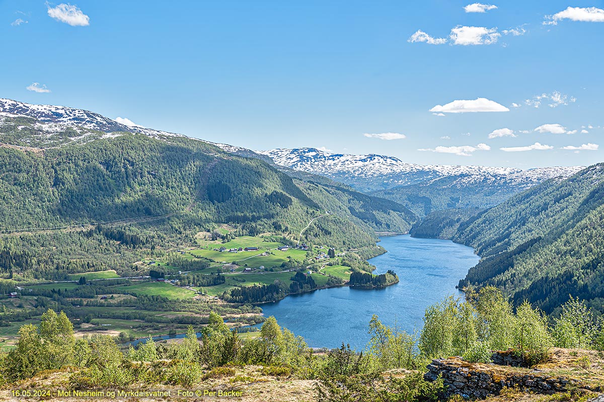 Mot Nesheim og Myrkdalsvatnet