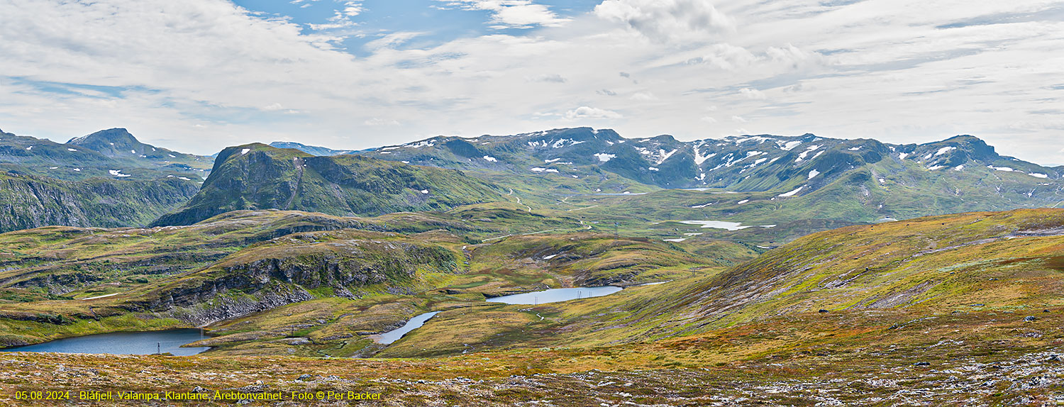 Blåfjell, Valanipa, Klantane og Årebbotnvatnet