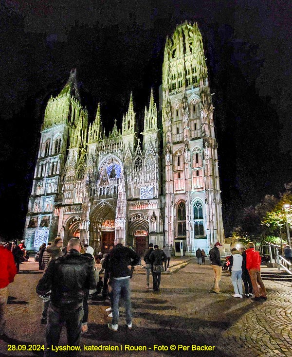 Lysshow på katedralen i Rouen