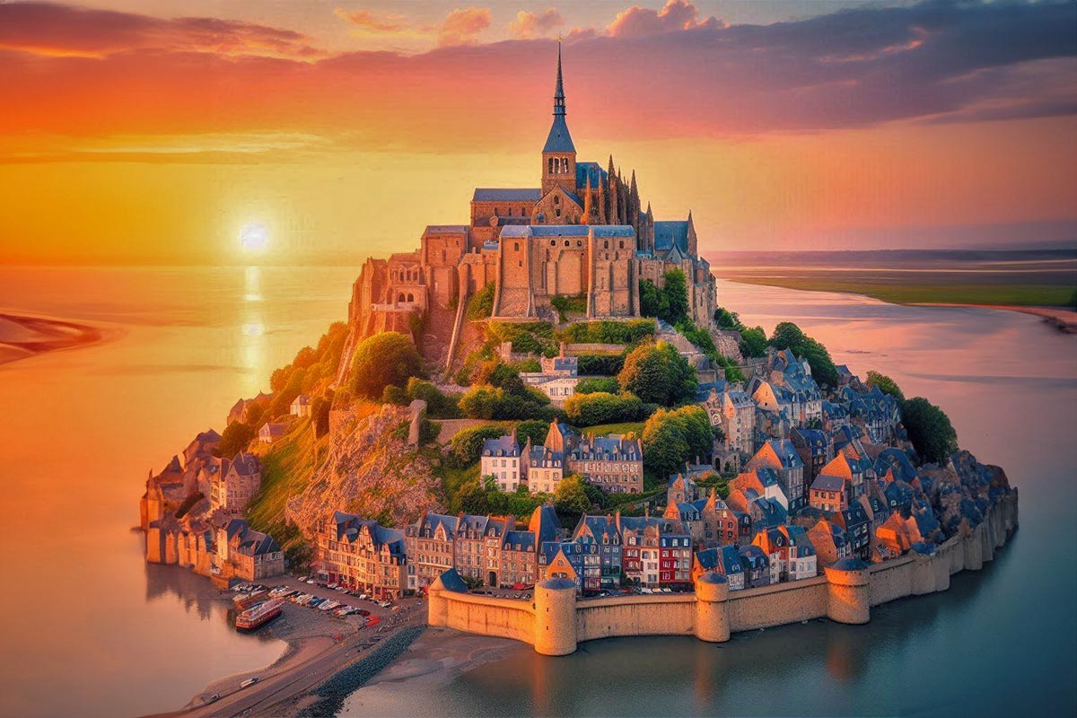 Mont-Saint-MIchel, Normandie - KI-bilete