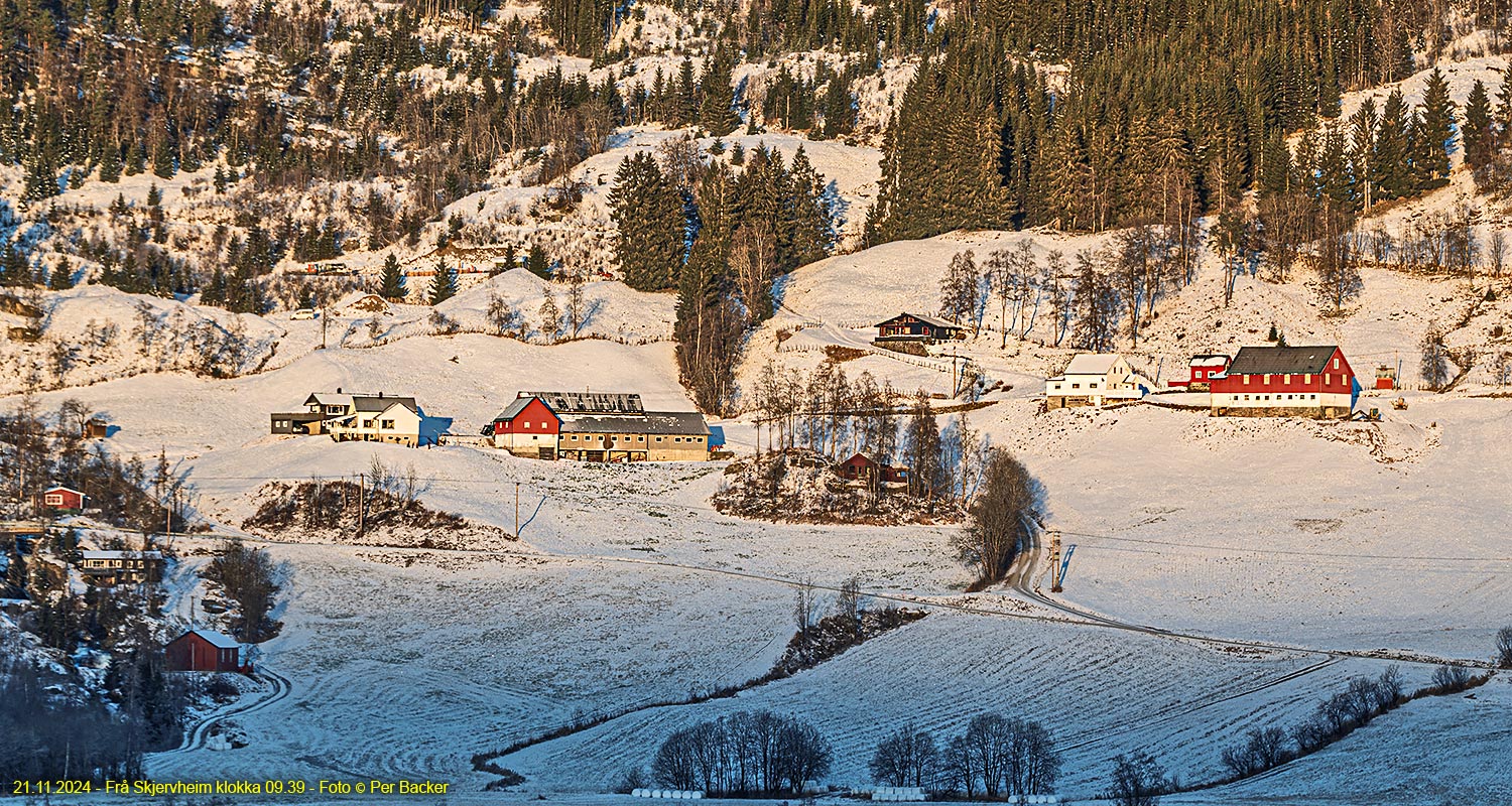 Frå Skjervheim klokka 09.39