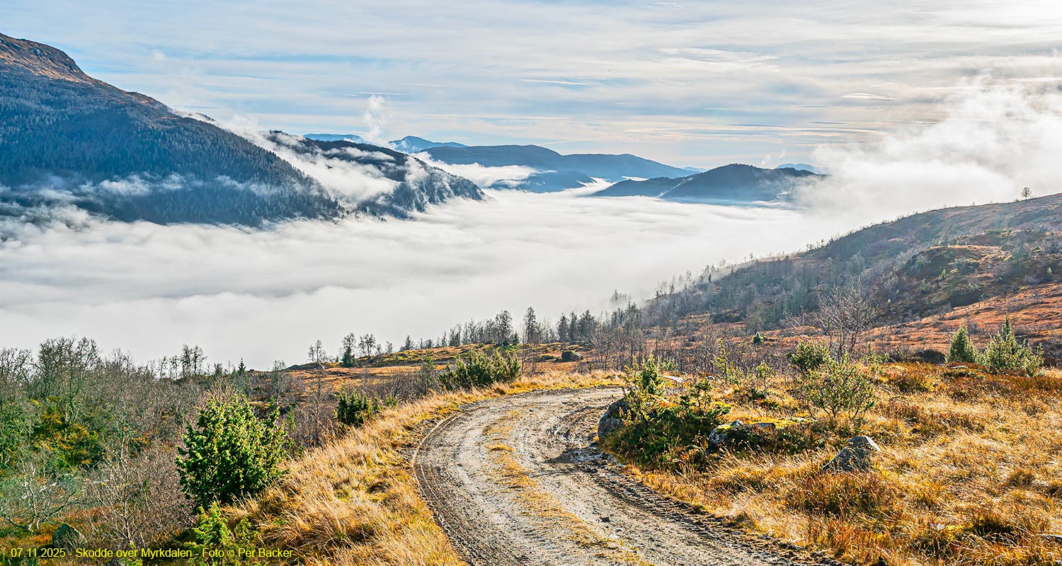 Skodde over Myrkdalen i dag