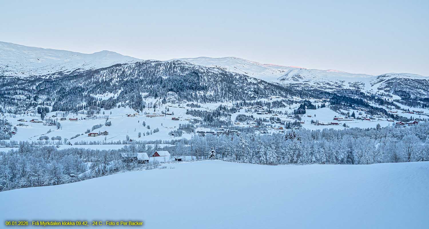 Frå Myrkdalen klokka 09.42, -24 C