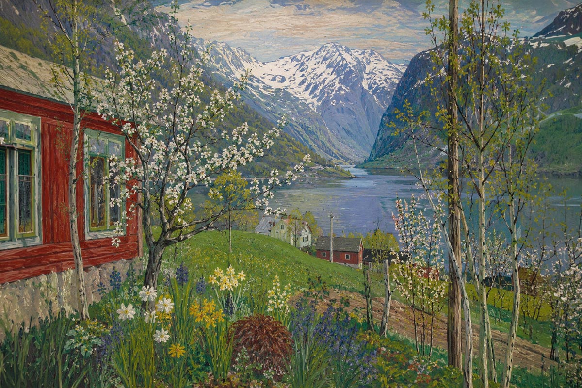 Sommarbilete i malaren Nikolai Astrup sin stil (KI)