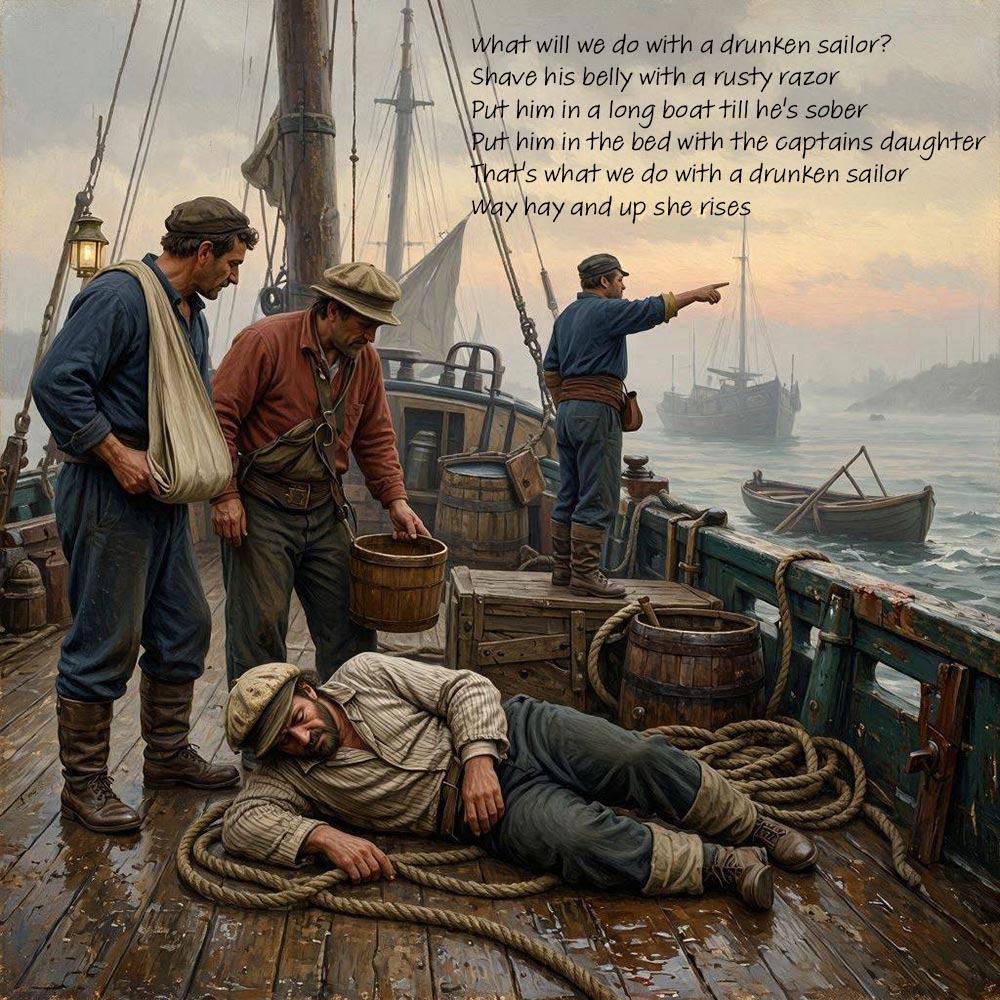 What shall we do with a drunken sailor? (KI)