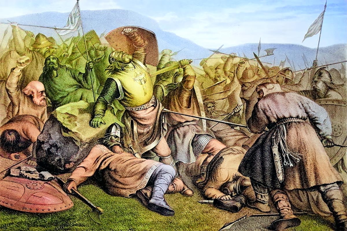 Frå slaget på Stiklestad 29. juli 1030 (KI)