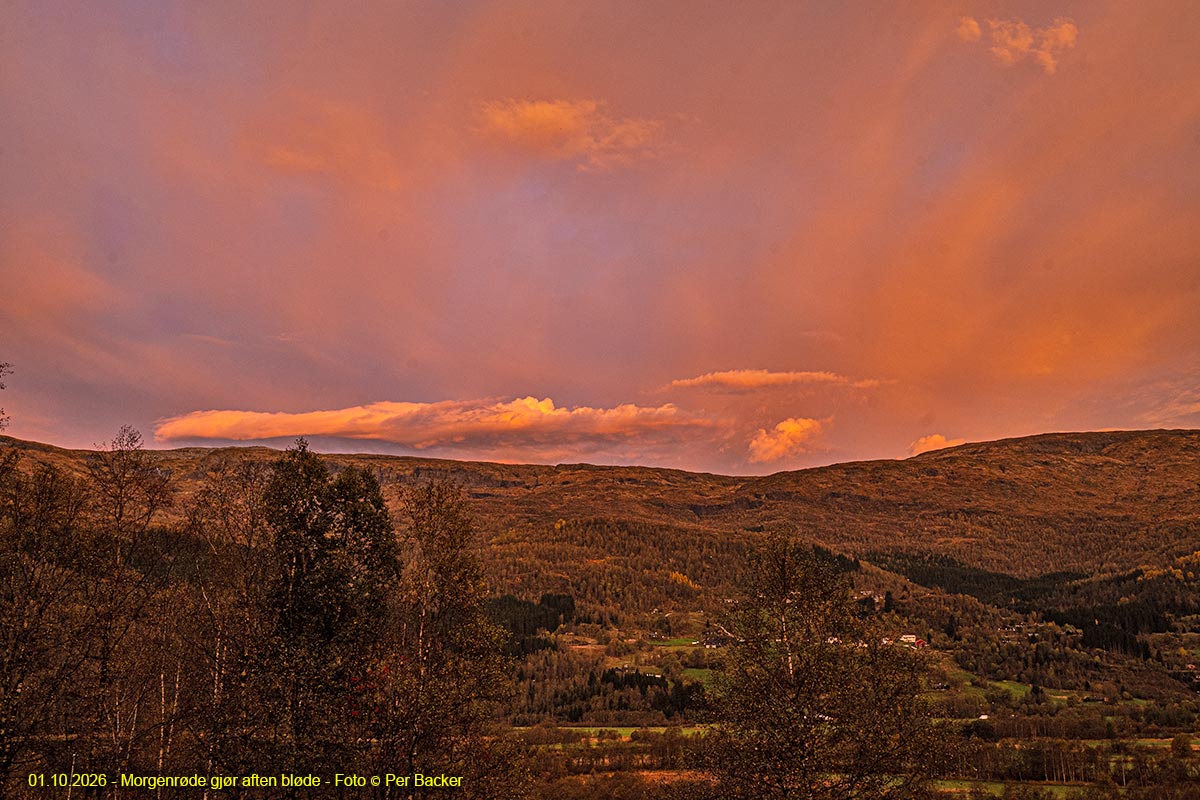 Morgenrøde gjør aften bløde - Red sky in the morning, shepherd's warning